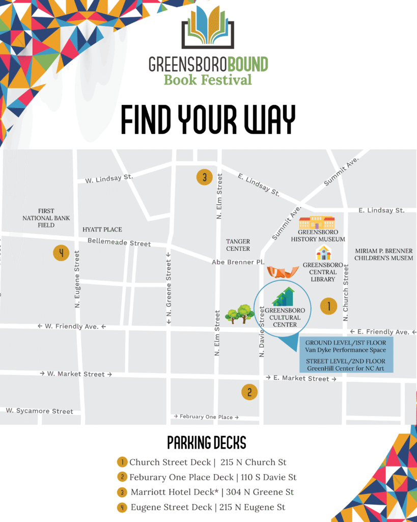greensboro bound book festival map